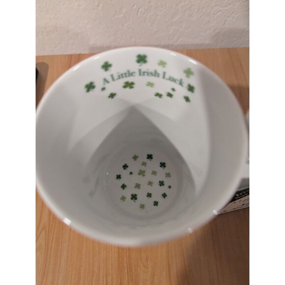 Irish Blessing Mug and Spoon Set NWT Shamrock Four Leaf Clover Tea Coffee Cup - Picture 4 of 5